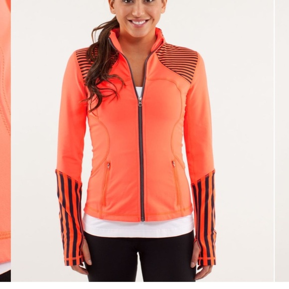 Lululemon Forme Classic Stripe Light Flare Inkwell Zip Front Athletic Jacket 8 - Picture 11 of 11